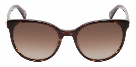 Front View of Kate Spade MELANIE Polarized Sunglasses Havana Tortoise Gold/Brown Gradient 52mm