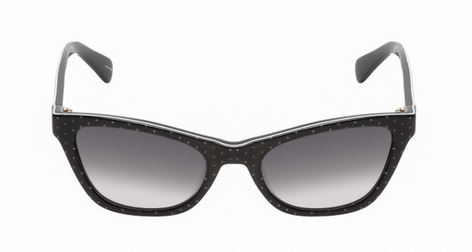 Front View of Kate Spade JOHNETA-7RM Women's Cat Eye Sunglasses Black White/Grey Gradient 51mm