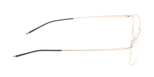 Side View of Porsche Design P8364 Designer Single Vision Prescription Rx Eyeglasses in Shiny Gold Black Unisex Rectangular Full Rim Titanium 55 mm