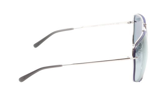 Side View of Porsche Design P8928 Unisex Sunglasses in Palladium Silver/Grey Blue Mirror 67mm