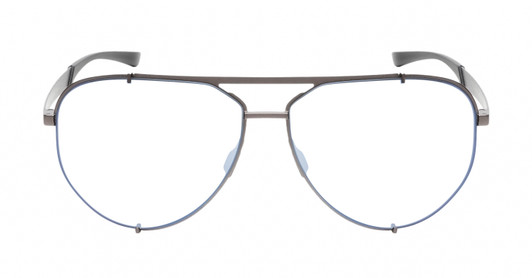 Front View of Porsche Design P8920 Designer Bi-Focal Prescription Rx Eyeglasses in Satin Dark Gunmetal Grey Black Unisex Pilot Full Rim Metal 63 mm