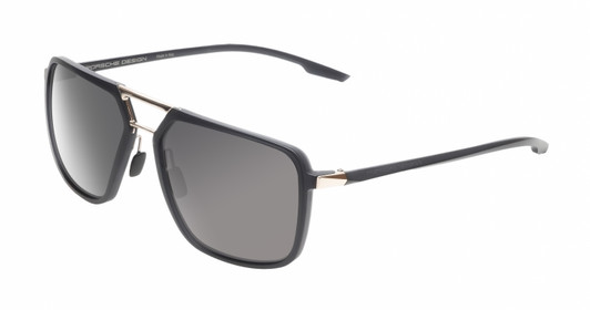 Profile View of Porsche Design P8934 Unisex Pilot Designer Sunglasses Grey/Polarized Smoke 59 mm