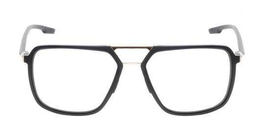 Front View of Porsche Design P8934 Designer Reading Eye Glasses in Matte Charcoal Grey Gold Unisex Pilot Full Rim Acetate 59 mm
