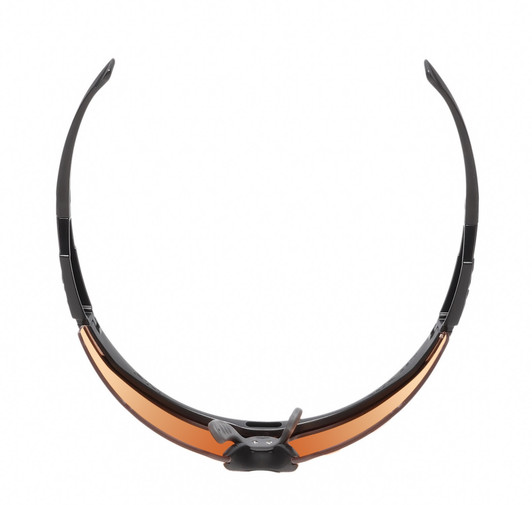 Top View of Wiley-X PT-1L Unisex Semi-Rimless Designer Sunglasses Black/Copper Orange 130 mm