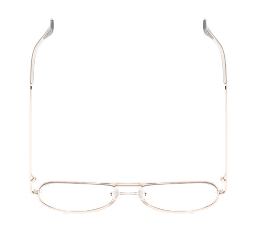 Top View of QUAY Australia High Key Mini Unisex Blue Light Reading Glasses Gold Crystal 59mm