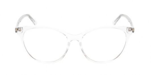 Front View of QUAY Australia All Nighter Cat Eye Blue Light Reading Glasses Clear Crystal 55mm