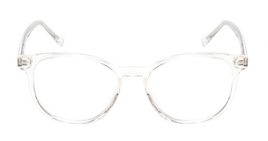 Front View of QUAY Australia Blueprint Unisex Blue Light Reading Glasses in Clear Crystal 51mm