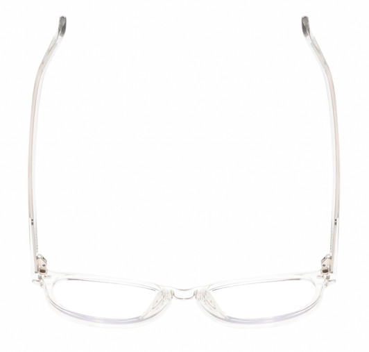 Top View of QUAY Australia Blueprint Designer Progressive Lens Prescription Rx Eyeglasses in Clear Crystal Silver Unisex Round Full Rim Acetate 51 mm