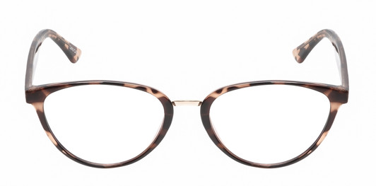 Front View of QUAY Australia Rumours Cateye Blue Light Reading Glasses in Tortoise Havana 57mm