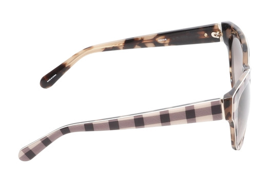 Side View of Kate Spade AISHA Cateye Sunglasses Tan Purple Plaid Tortoise/Brown Gradient 54mm