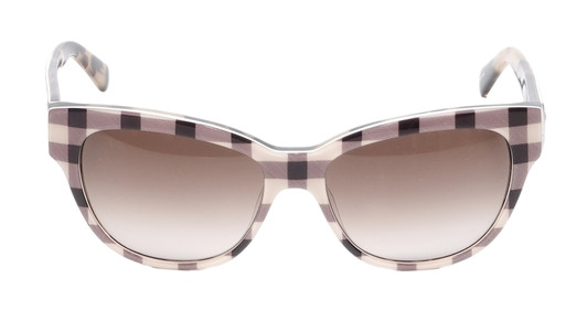 Front View of Kate Spade AISHA Cateye Sunglasses Tan Purple Plaid Tortoise/Brown Gradient 54mm
