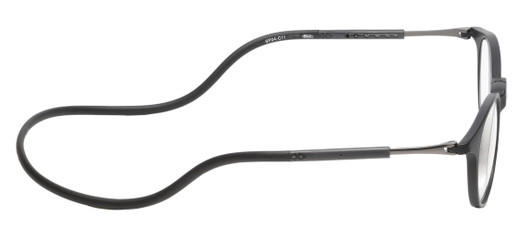 Side View of Snap Magnetic SP04-C11 Designer Progressive Lens Blue Light Blocking Eyeglasses in Matte Black Unisex Oval Full Rim 50 mm