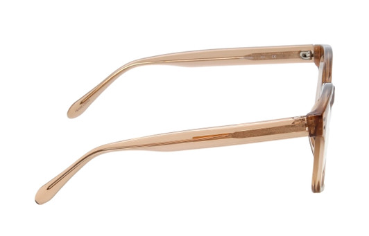 Side View of BCBG BAR104BL Designer Single Vision Prescription Rx Eyeglasses in Nude Brown Crystal  Unisex Panthos Full Rim Acetate 52 mm