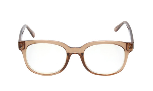 Front View of BCBG BAR104BL Designer Bi-Focal Prescription Rx Eyeglasses in Nude Brown Crystal  Unisex Panthos Full Rim Acetate 52 mm
