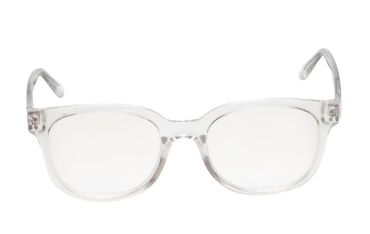 Front View of BCBG BAR104BL Designer Single Vision Prescription Rx Eyeglasses in Clear Crystal Glitter Unisex Panthos Full Rim Acetate 52 mm