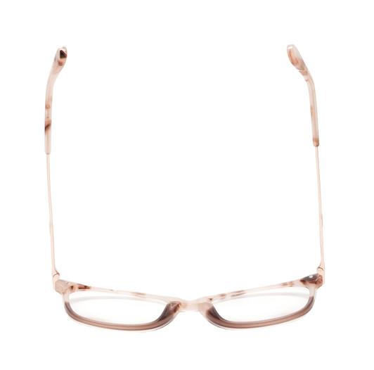 Top View of BCBG BAR105 Unisex Cateye Reading Glasses 2.50 Crimson Maroon Red Rose Gold 52mm