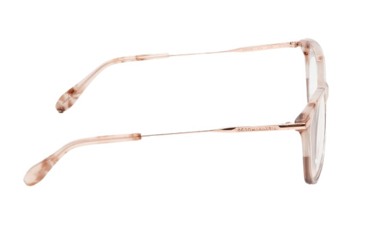 Side View of BCBG BAR105 Designer Single Vision Prescription Rx Eyeglasses in Crimson Maroon Red Rose Gold  Unisex Cat Eye Full Rim Acetate 52 mm