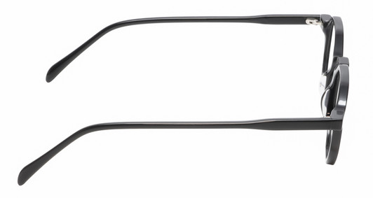 Side View of Reptile Softshell Designer Reading Eye Glasses with Custom Cut Powered Lenses in Gloss Black Unisex Octagonal Full Rim Acetate 45 mm