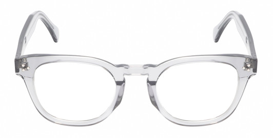 Front View of Reptile Chelidae Unisex Panthos Designer Reading Glasses Smoke Grey Crystal 49mm