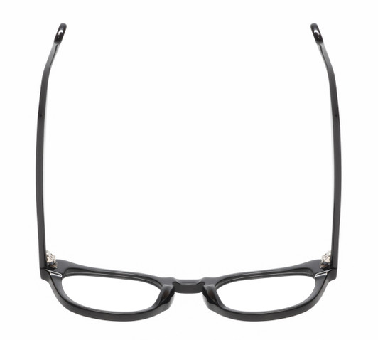 Top View of Reptile Chelidae Designer Single Vision Prescription Rx Eyeglasses in Gloss Black Unisex Panthos Full Rim Acetate 49 mm