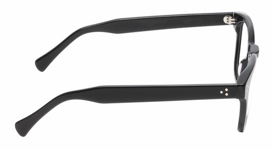 Side View of Reptile Chelidae Designer Bi-Focal Prescription Rx Eyeglasses in Gloss Black Unisex Panthos Full Rim Acetate 49 mm