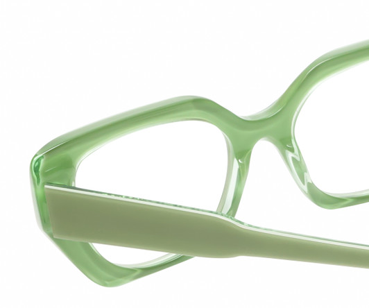Close Up View of Reptile Cryptodira Women's Butterfly Designer Reading Glasses Green Crystal 55mm