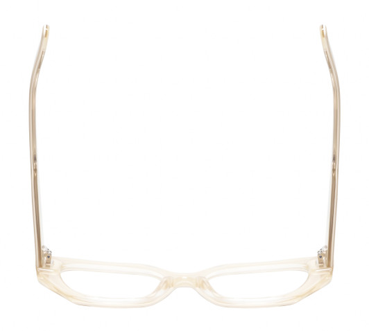 Top View of Reptile Cryptodira Designer Progressive Lens Prescription Rx Eyeglasses in Beige Brown White Clear Crystal Layer Ladies Butterfly Full Rim Acetate 55 mm