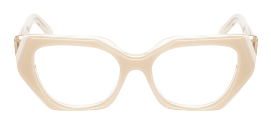 Front View of Reptile Cryptodira Women Reading Glasses in Beige Brown White Clear Crystal 55mm