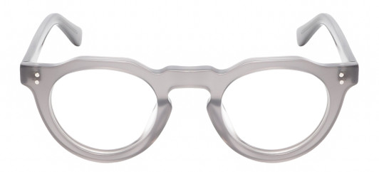 Front View of Reptile Malayemys Women Panthos Designer Reading Glasses Smoke Grey Crystal 44mm