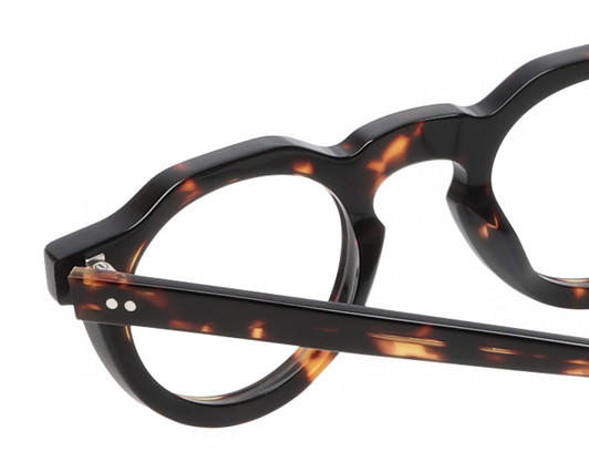 Close Up View of Reptile Malayemys Women's Designer Reading Glasses in Brown Tortoise Havana 44mm