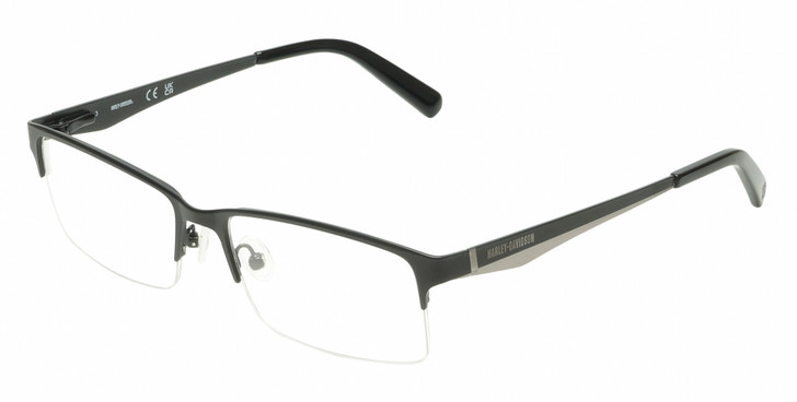 Harley-Davidson HD0766 Unisex Rectangular Semi-Rimless Reading Glasses Black 57mm