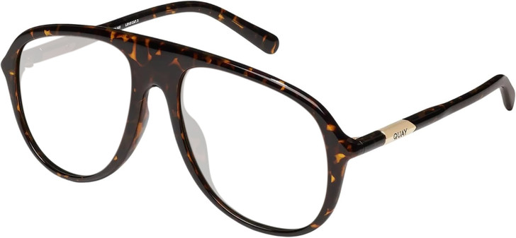 QUAY Australia Chart Topper Designer Reading Glasses Dark Brown Tortoise Pilot 57mm
