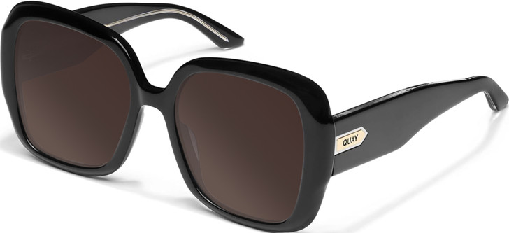 QUAY Full Glam Women Square Polarized Sunglasses Gloss Black 56mm 4 LENS OPTIONS