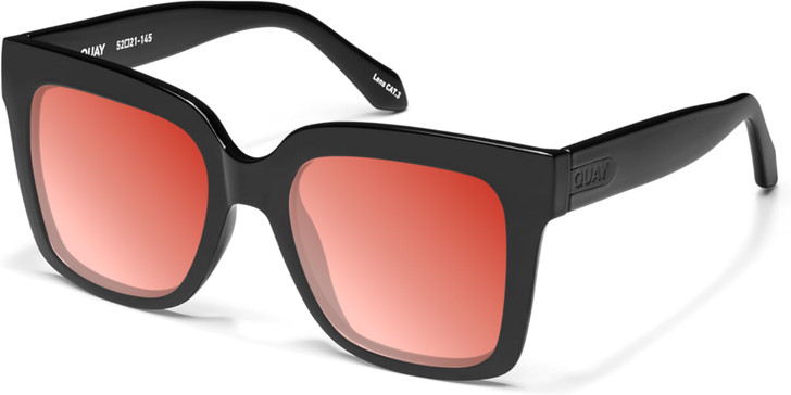 QUAY Icy Women's Square Polarized Sunglasses Gloss Black 52 mm CHOOSE LENS COLOR