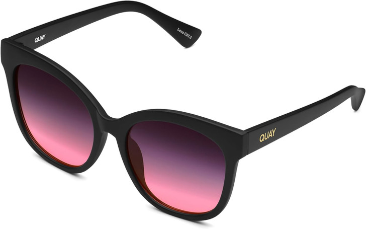 QUAY Australia It's My Way CatEye Sunglasses in Matte Black/Black Pink Fade 59mm