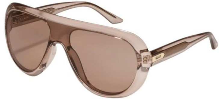 QUAY Australia Set List Unisex Pilot Designer Sunglasses in Brown Doe/Tan 134 mm