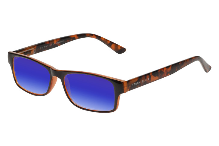 Perry Ellis PEBX44 Unisex Rectangular Designer Polarized Sunglasses in Gloss Brown Marble 50mm CHOOSE LENS COLOR