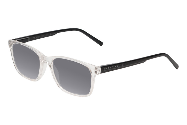 Perry Ellis PEBX55 Unisex Square Designer Polarized Sunglasses in Gloss Crystal Clear Marble 52mm CHOOSE LENS COLOR