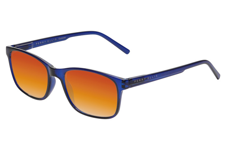 Perry Ellis PEBX55 Unisex Square Designer Polarized Sunglasses in Gloss Navy Blue Marble 52mm CHOOSE LENS COLOR