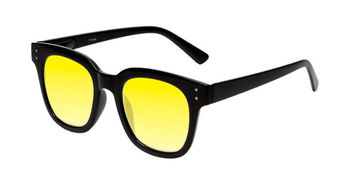 Medspex R785 Gloss Black Gold Yellow Color Therapy Reading Glasses