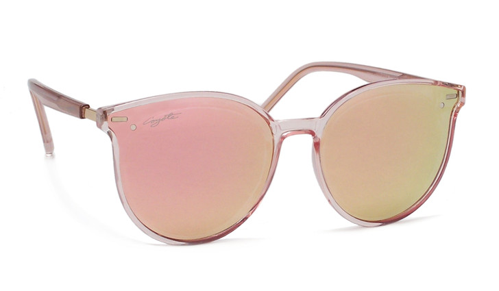Coyote Luna Polarized Sunglasses, Crystal Pink / Pink Mirror