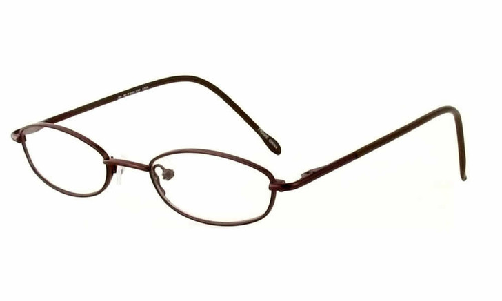 Calabria FlexPlus 100 Shiny Brown Metal Designer Reading Glasses SMALL Kids 45mm