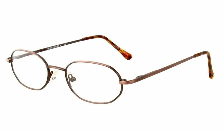 Calabria Metal Flex NN Small 42mm Shiny Brown Authentic Designer Reading Glasses