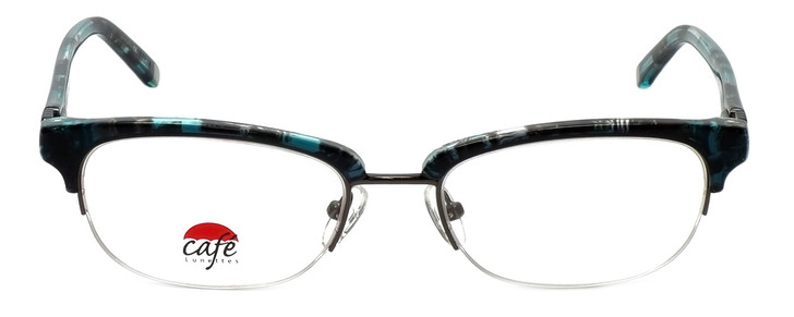 Silver Dollar Designer Eyeglasses Café 3194 in Teal Marble 52mm :: Custom Left & Right Lens