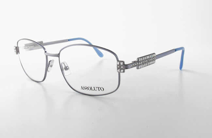 Assoluto EU57 Designer Eyeglasses in Silver Blue :: Rx Single Vision