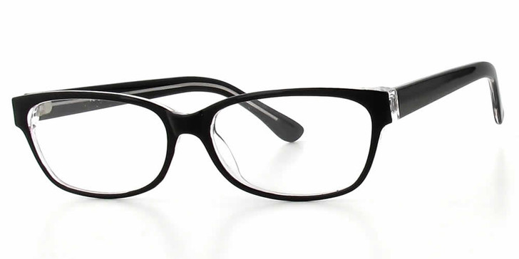 Calabria Soho 1009 Black Crystal Designer Eyeglasses :: Rx Single Vision