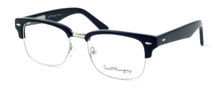 Ernest Hemingway Eyeglass Collection 4629 in Gloss Black & Silver :: Rx Single Vision