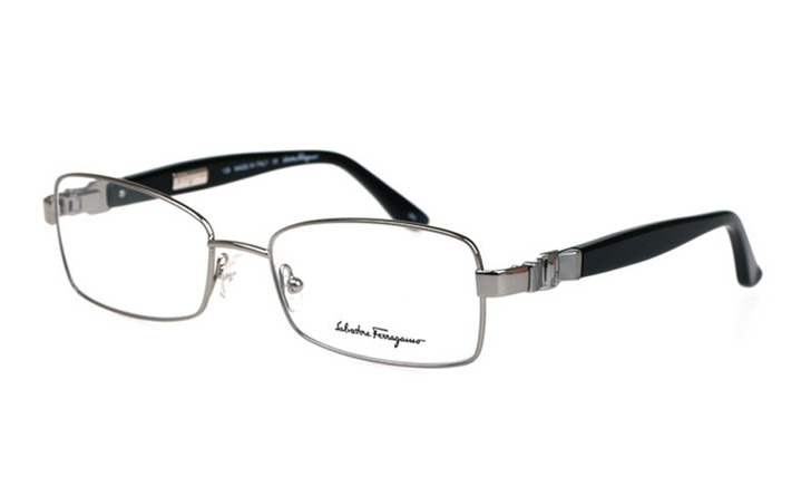 Salvatore Ferragamo Designer Eyeglasses 2106 in Silver-Black :: Rx Single Vision