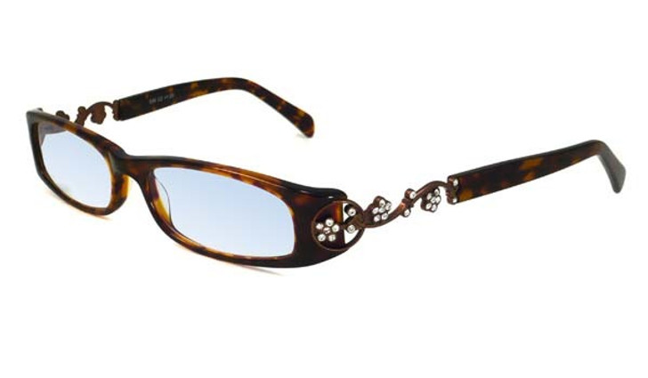 Calabria 839 Dazzles Crystals Eyeglasses in Tortoise :: Rx Single Vision