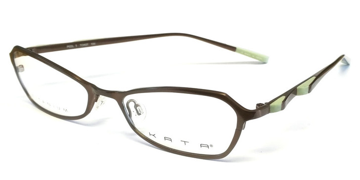 Kata Designer Eyeglasses 129 Toast in Bronze & Lime :: Rx Single Vision